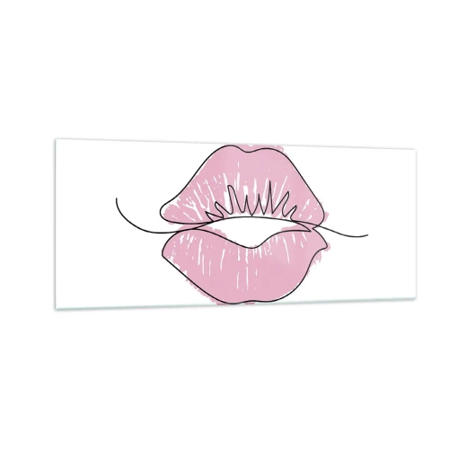 Schilderen op glas - Klaar om te kussen? - 100x40 cm