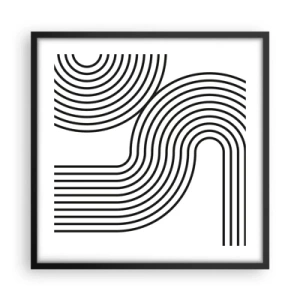 Poster in een zwarte lijst - In de bocht - 50x50 cm