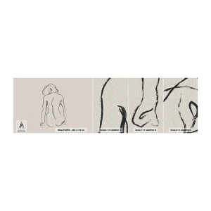Fotobehang Staaltje Standard Eco - Naakt meisje - Handeling, Lijn, Tekening - 100x30 cm