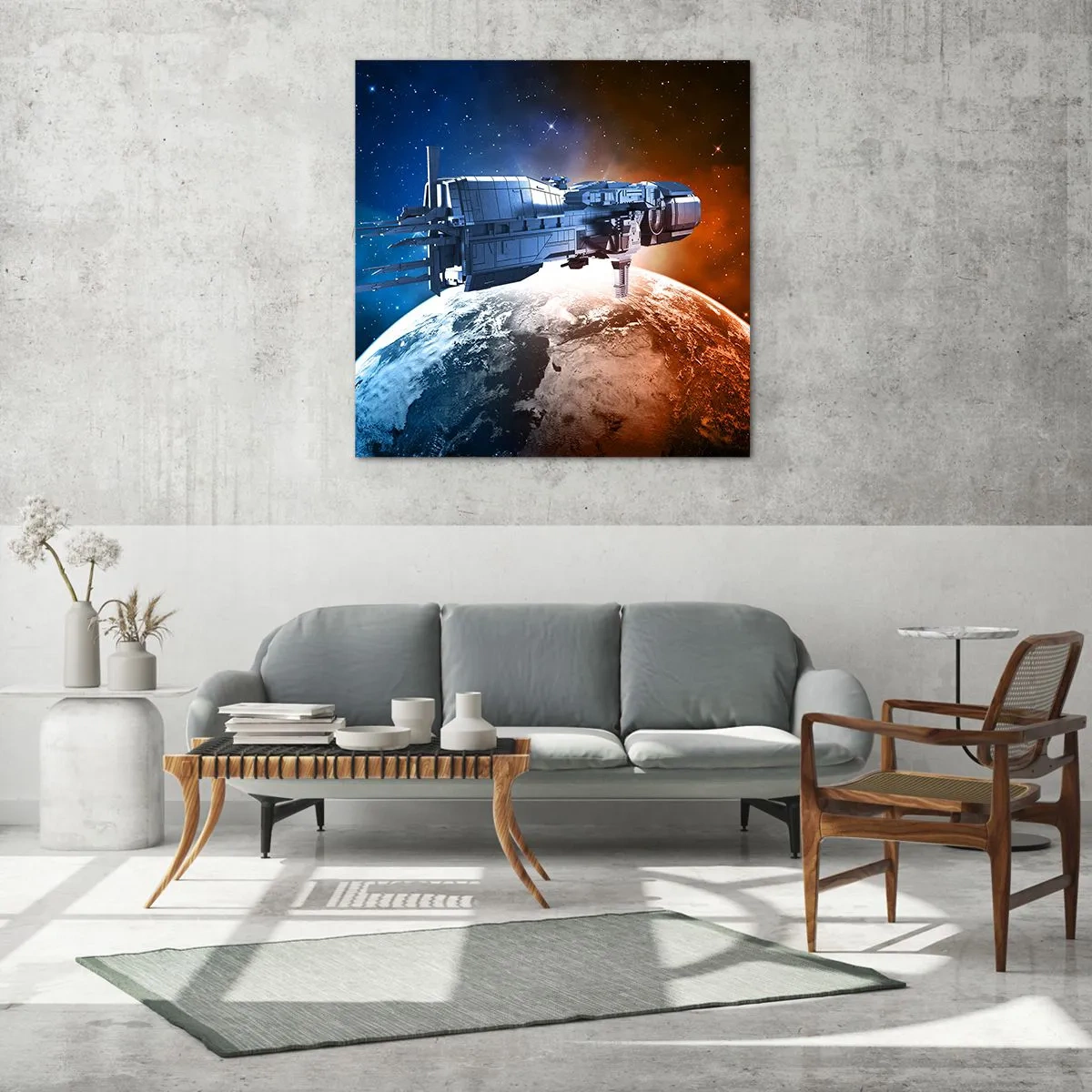 Schilderen op glas - Een zorgvuldige waarnemer - 70x70 cm