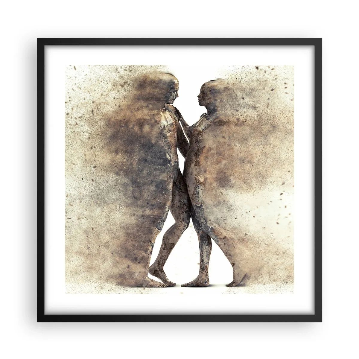 Poster in een zwarte lijst - Ze verrezen uit het stof tot liefde - 50x50 cm