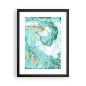 Poster in een zwarte lijst - Onder de grote golf van het Edo-tijdperk - 30x40 cm