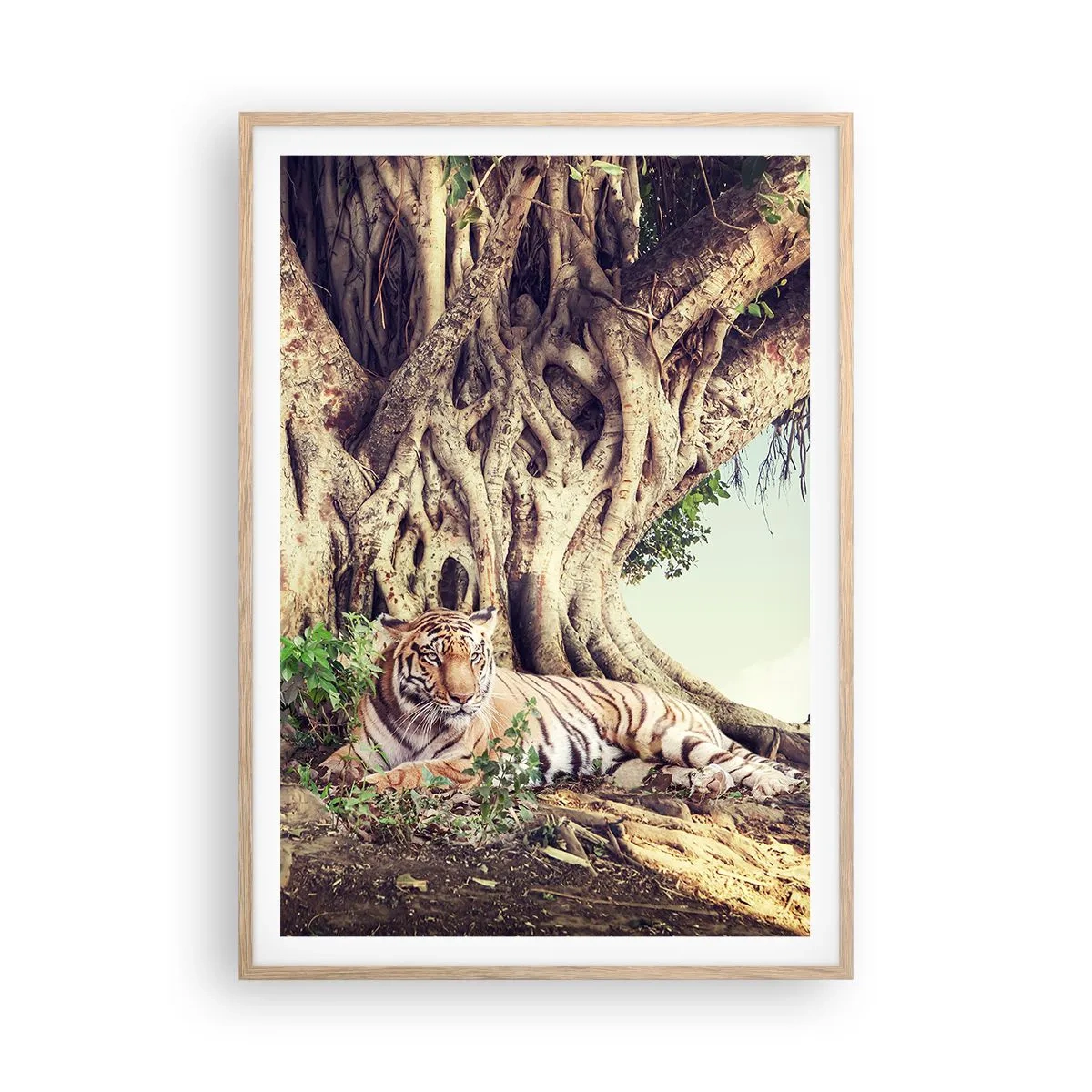 Een poster in een licht eiken lijst - Uitzicht vanuit het boek Genesis - 70x100 cm