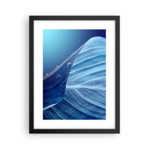 Poster in een zwarte lijst - Verborgen druppels blauw - 30x40 cm