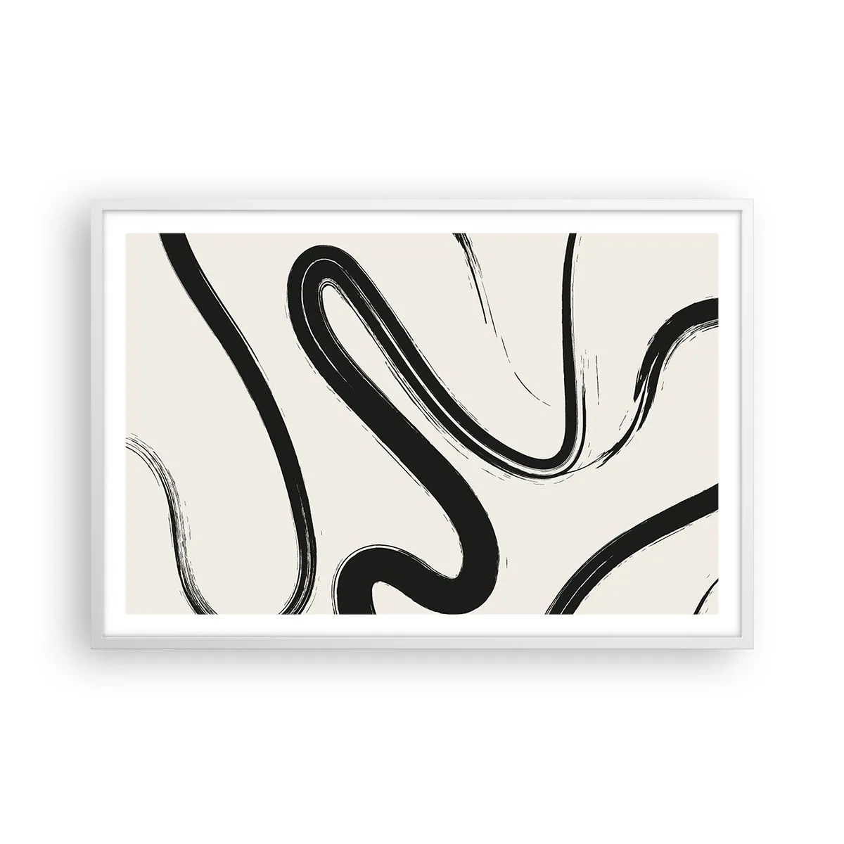 Poster in een witte lijst - Zwart-wit eigenzinnigheid - 91x61 cm