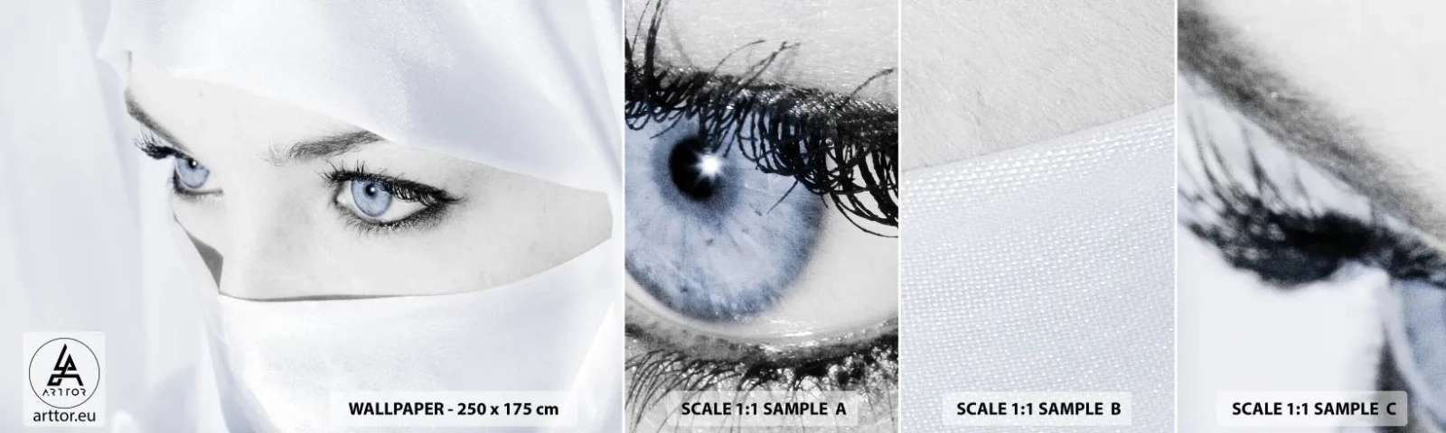 Fotobehang Staaltje Standard Eco - Van duizend en één nacht - Vrouw, Ogen, Cultuur - 100x30 cm