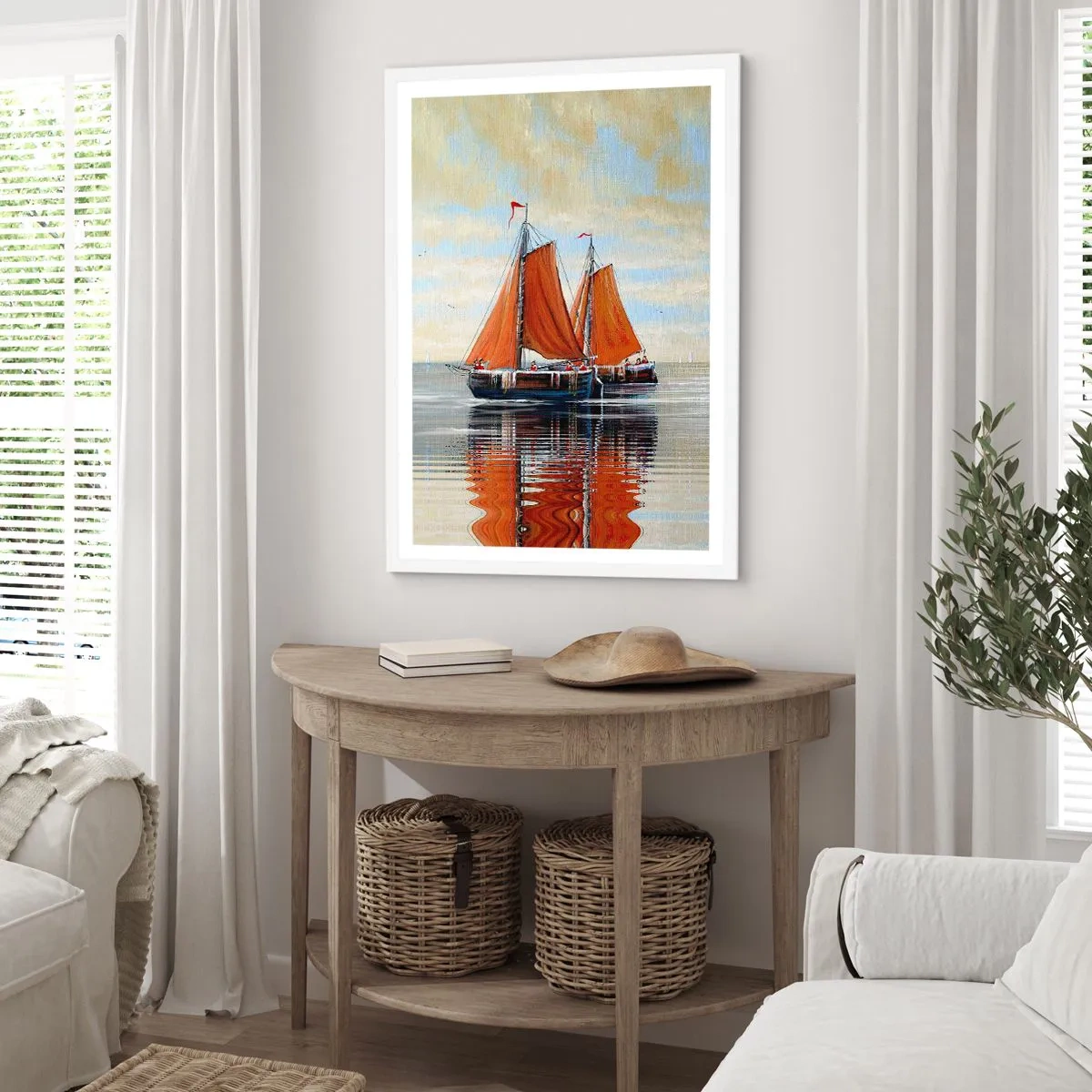 Poster in een witte lijst - Hé, zeil, matroos... - 61x91 cm