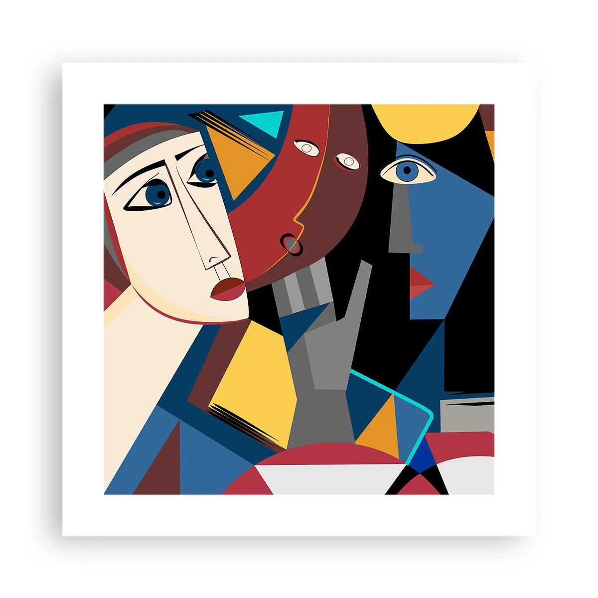 Poster - Een gesprek tussen kubisten - 40x40 cm