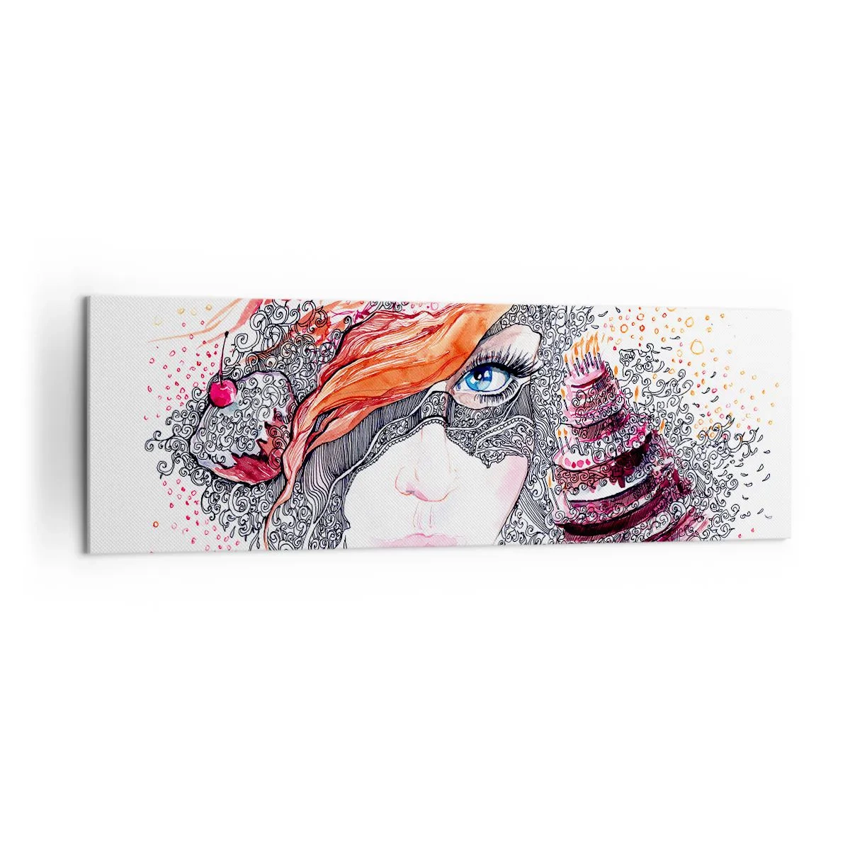 Schilderen op canvas - Elke dag is er een feestdag met haar - 160x50 cm