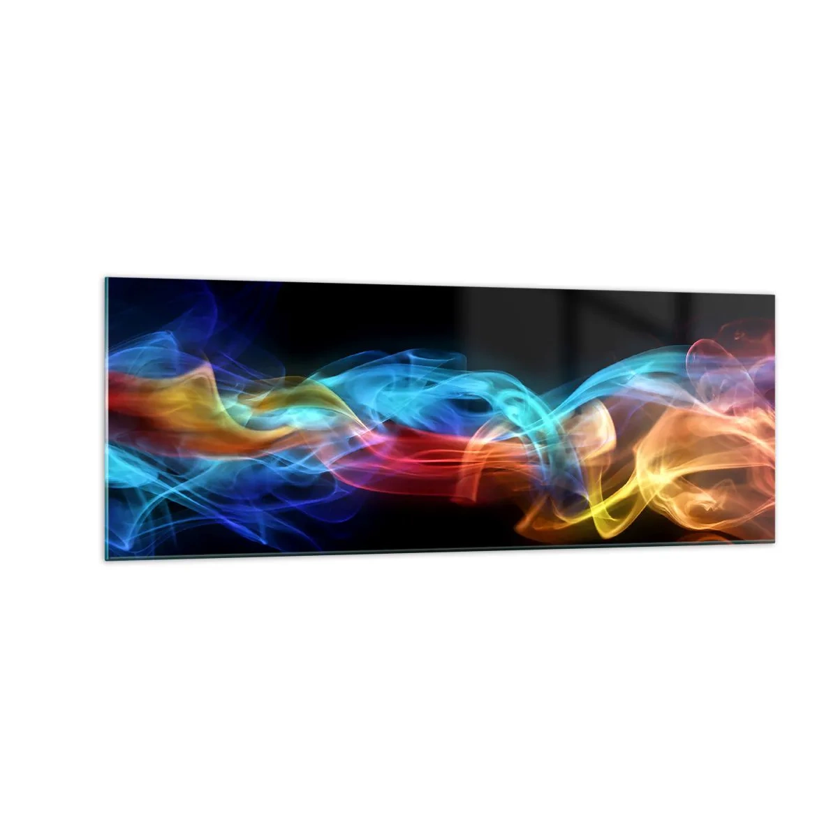 Schilderen op glas - Regenboogdans van nevels - 140x50 cm