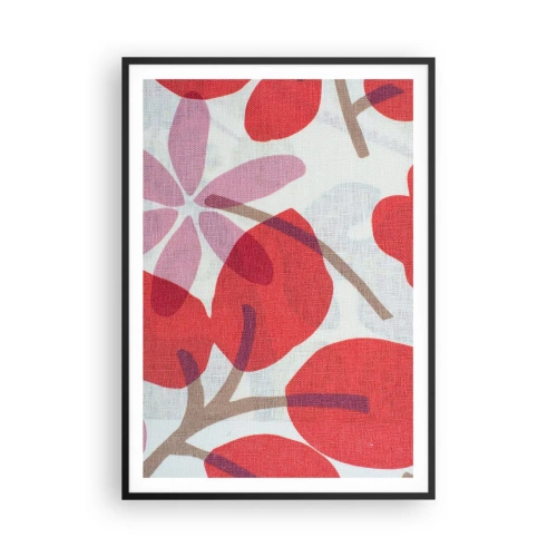 Poster in een zwarte lijst - Bloemstuk in roze - 70x100 cm