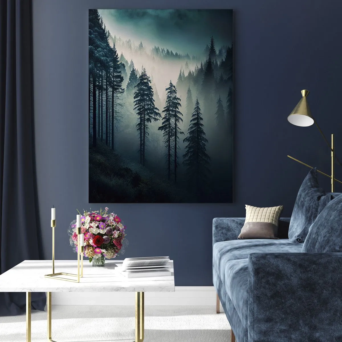 Schilderen op glas - Berg ochtend - 80x120 cm