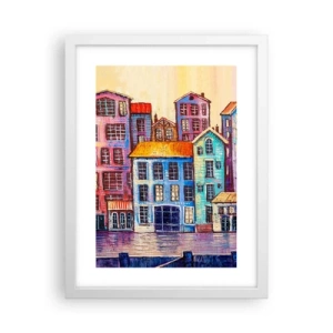 Poster in een witte lijst - Een stad als uit een sprookje - 30x40 cm