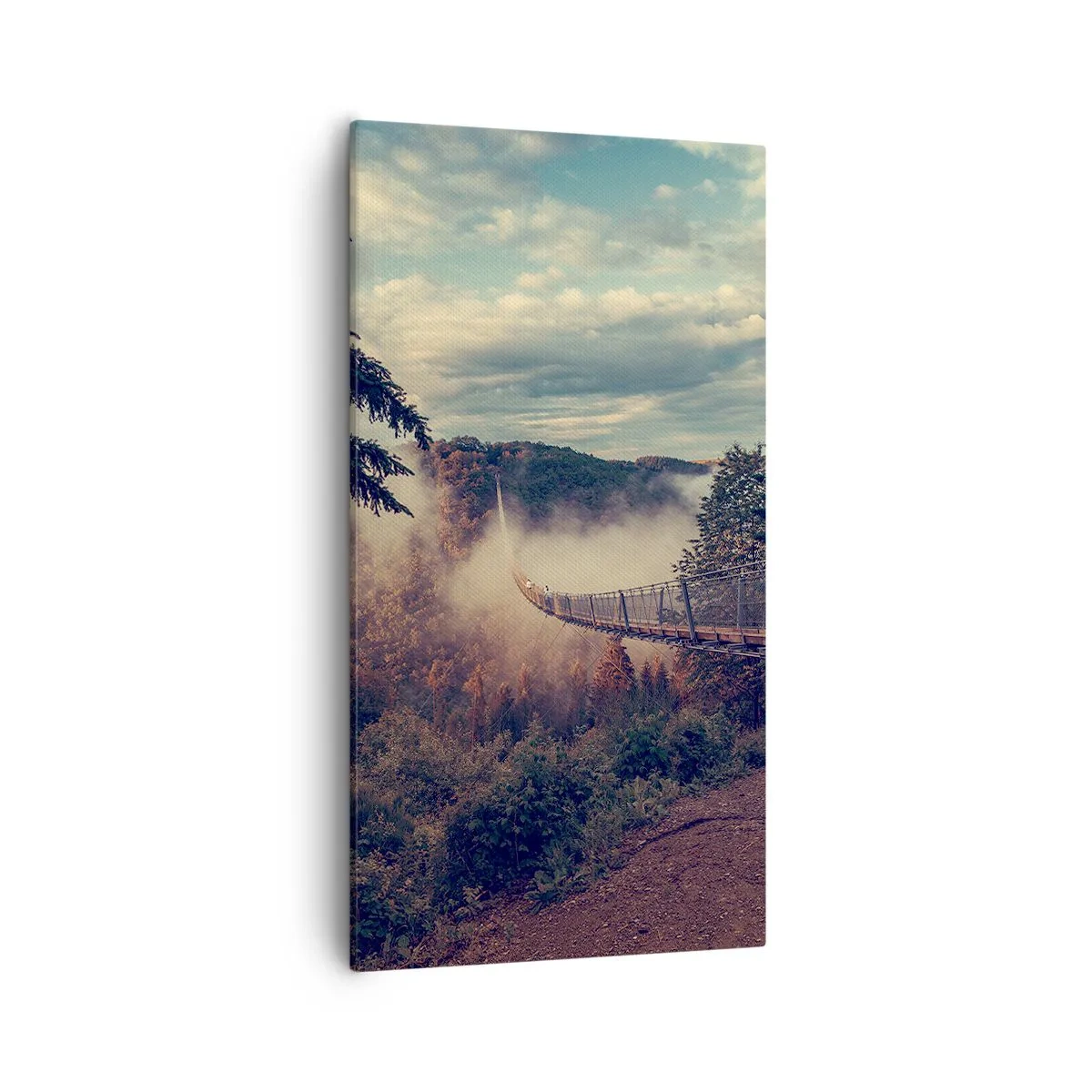 Schilderen op canvas - Boven het herfstbos - 55x100 cm