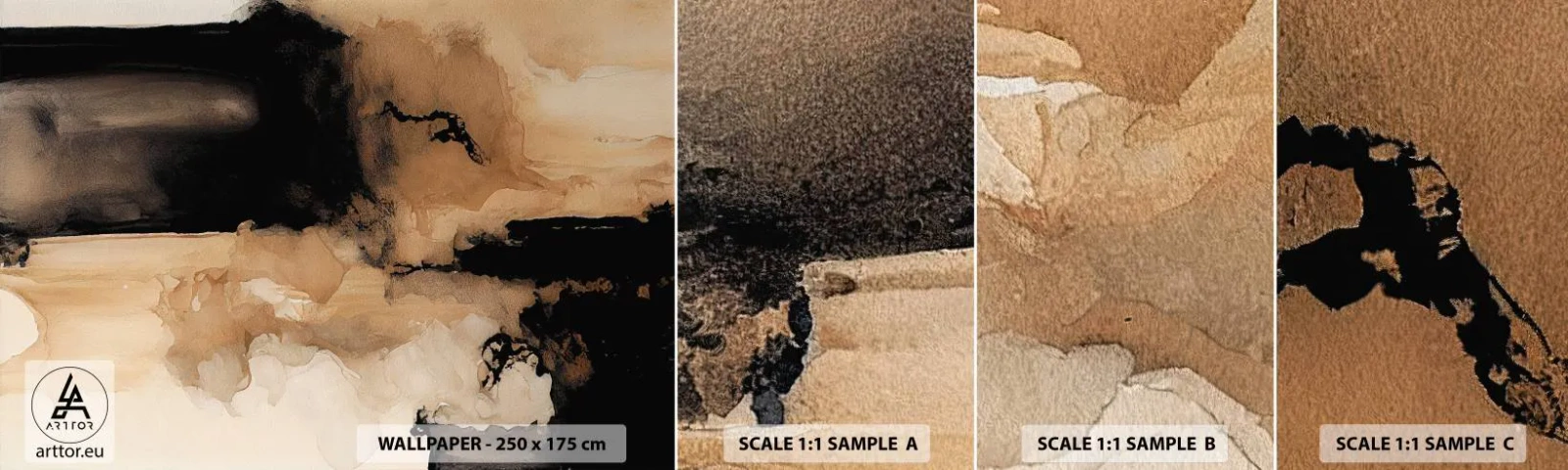 Fotobehang Monster Zelfklevend Deluxe Sticker - Intrigerende abstractie - Abstractie, Rook, Minimalistisch - 100x30 cm