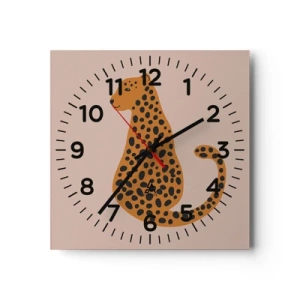 Wandklok - Klok - Luipaardprint is een modieus print - 30x30 cm