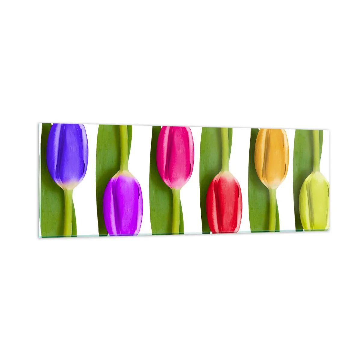 Schilderen op glas - Regenboog compositie - 90x30 cm