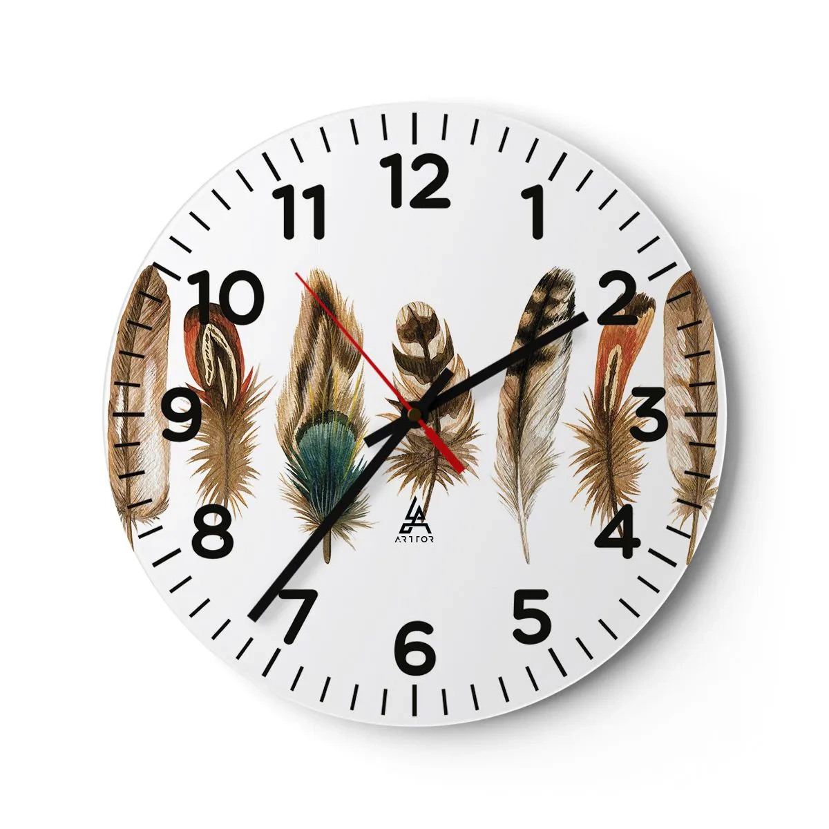 Wandklok - Klok - Een gevederde variatie - 30x30 cm