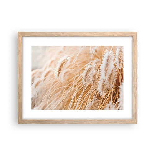 Een poster in een licht eiken lijst - Het gouden geritsel van het gras - 40x30 cm