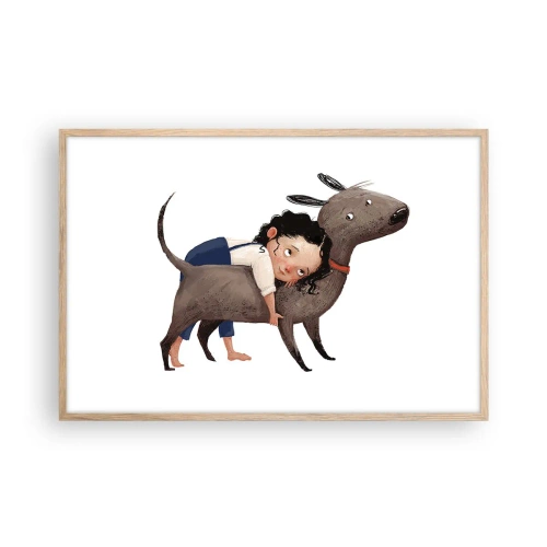 Een poster in een licht eiken lijst - Beste vrienden - 91x61 cm