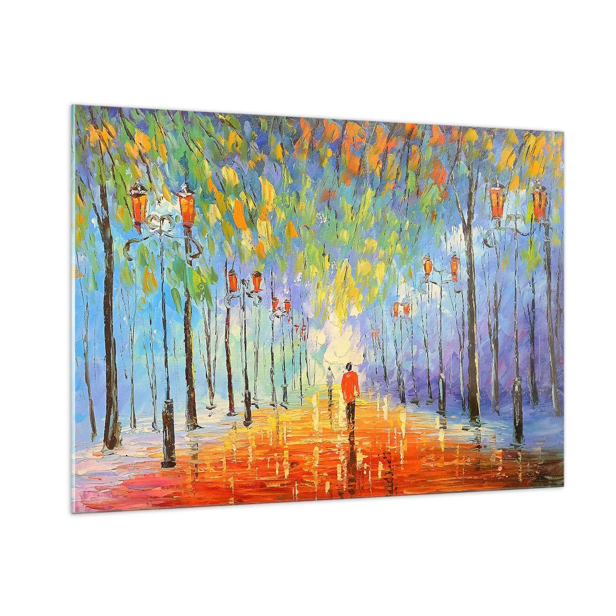 Schilderen op glas - Nachtlied van regen - 100x70 cm