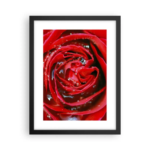 Poster in een zwarte lijst - In de dauwdruppels - 30x40 cm