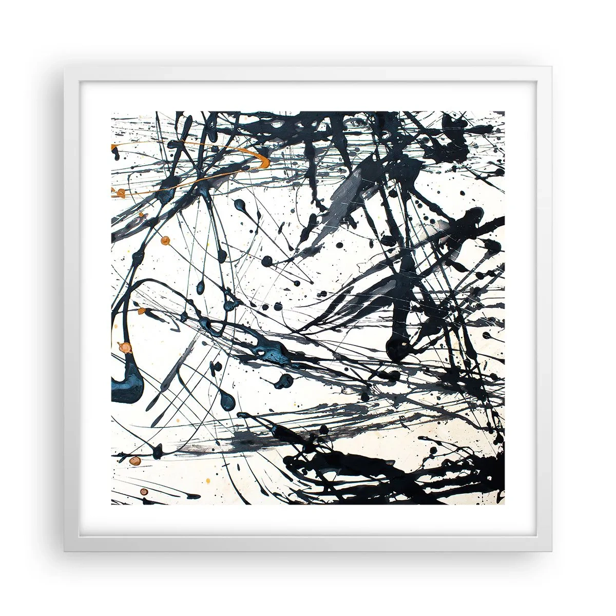 Poster in een witte lijst - Expressionistische abstractie - 50x50 cm