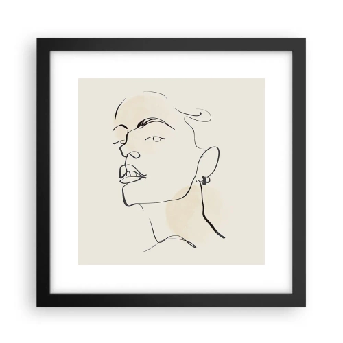 Poster in een zwarte lijst - Een trotse blik - 30x30 cm