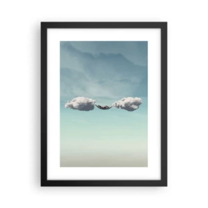 Poster in een zwarte lijst - Het geluk van het moment - 30x40 cm