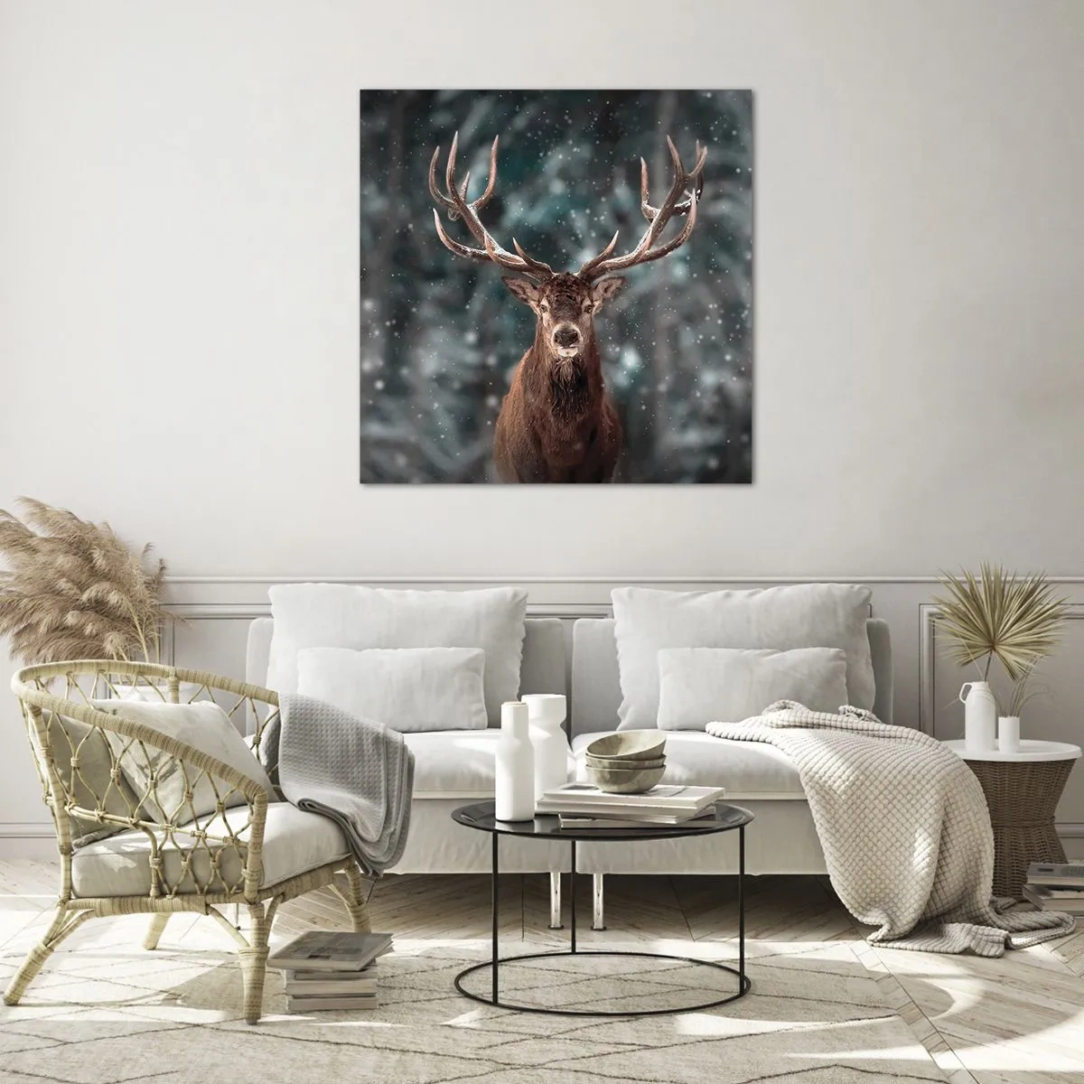 Schilderen op glas - Gekroond tot koning van het bos - 70x70 cm
