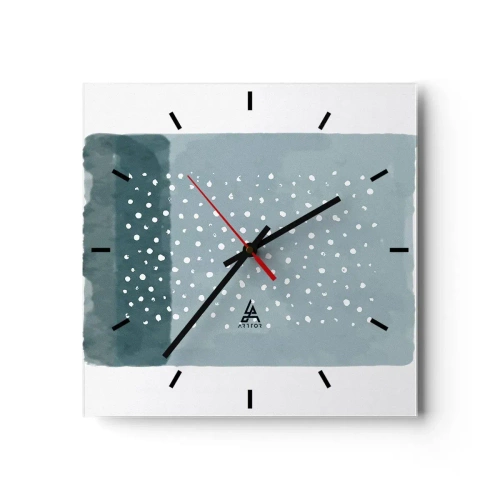 Wandklok - Klok - Gegroeid op blauw - 30x30 cm