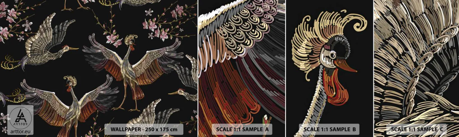 Fotobehang Staaltje Standard Eco - Een sprookjesvogel - Abstractie, Vogel, Grafisch - 100x30 cm