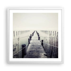 Poster in een witte lijst - Dompel jezelf onder in vrede - 50x50 cm