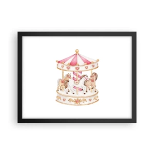 Poster in een zwarte lijst - De zoete kinderwereld - 40x30 cm