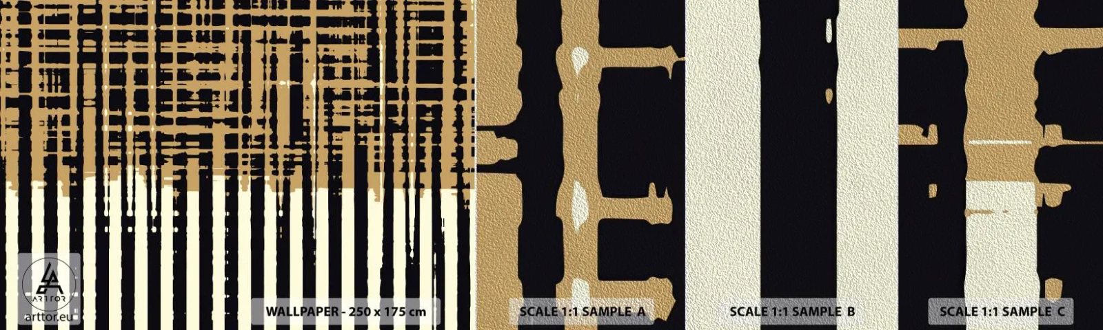 Fotobehang Monster Premium Sand - Architecturale abstractie - Abstractie, Deel, Lijnen - 100x30 cm