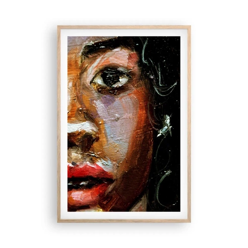 Een poster in een licht eiken lijst - Zwart en gloed - 61x91 cm