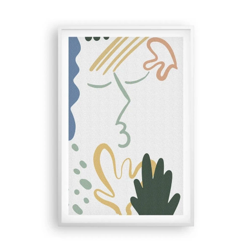 Poster in een witte lijst - Kus van bloemen - 61x91 cm