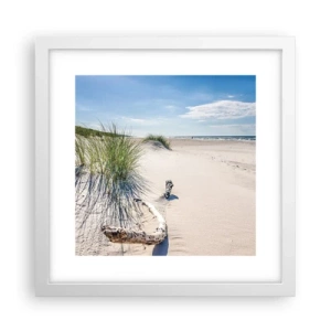 Poster in een witte lijst - De mooiste zandstrand? Oostzee-strand - 30x30 cm