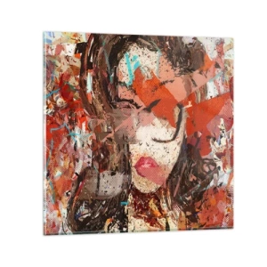 Schilderen op glas - Niemand weet wat je werkelijk bent - 30x30 cm