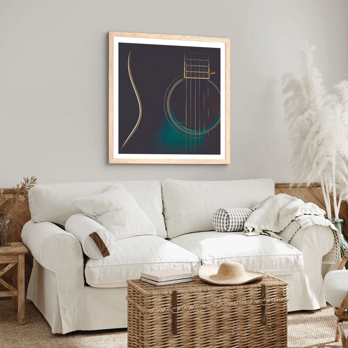 Een poster in een licht eiken lijst - Nog even voordat het klinkt - 30x30 cm