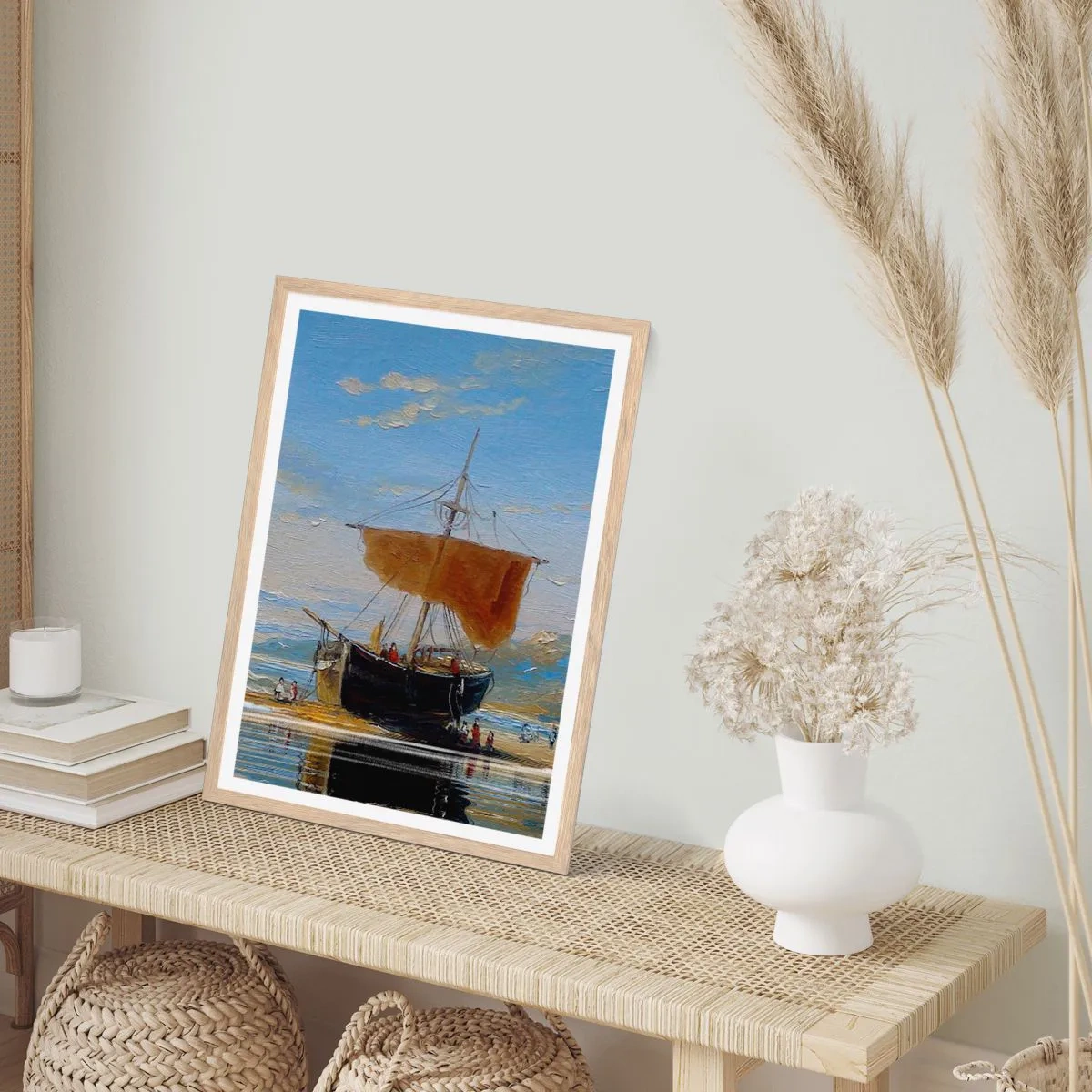 Een poster in een licht eiken lijst - Water, bodem, lucht - 50x70 cm