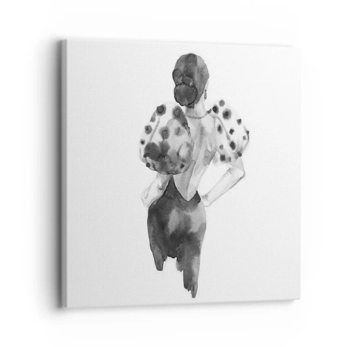 Schilderen op canvas - Ze kwam langs - 30x30 cm