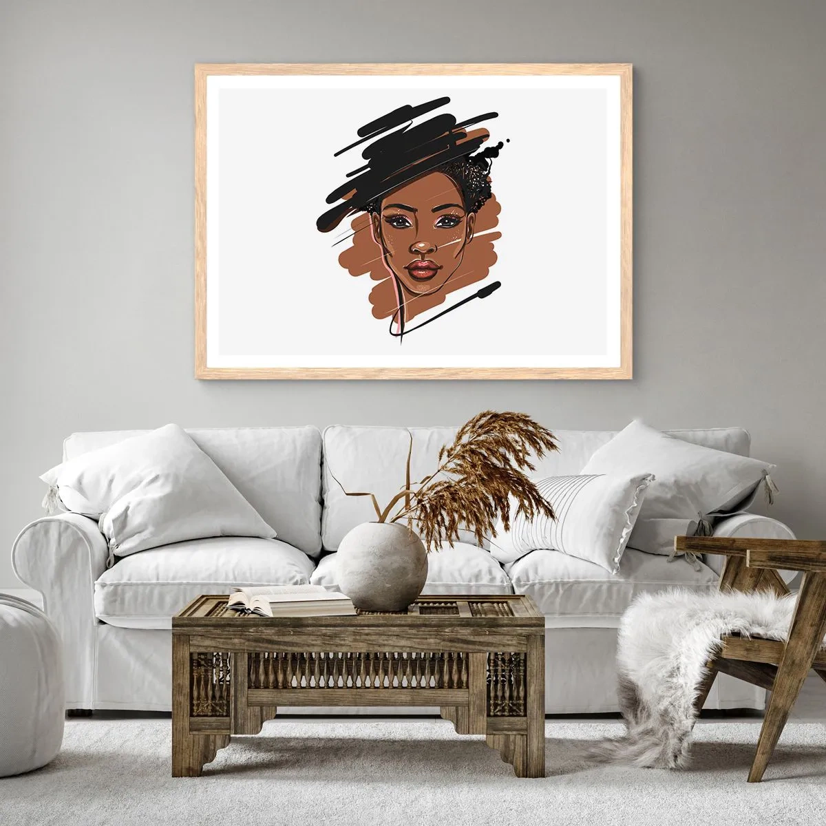 Een poster in een licht eiken lijst - Zoet als chocolade - 100x70 cm