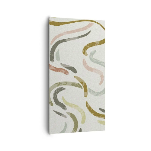 Schilderen op canvas - Een vrolijke dans van abstractie - 65x120 cm