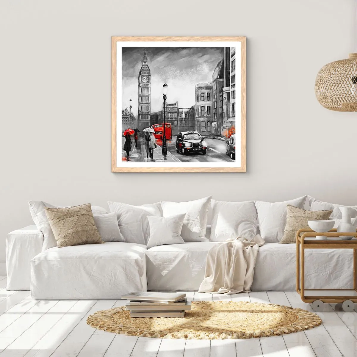 Een poster in een licht eiken lijst - Helemaal geen grijze stad - 40x40 cm