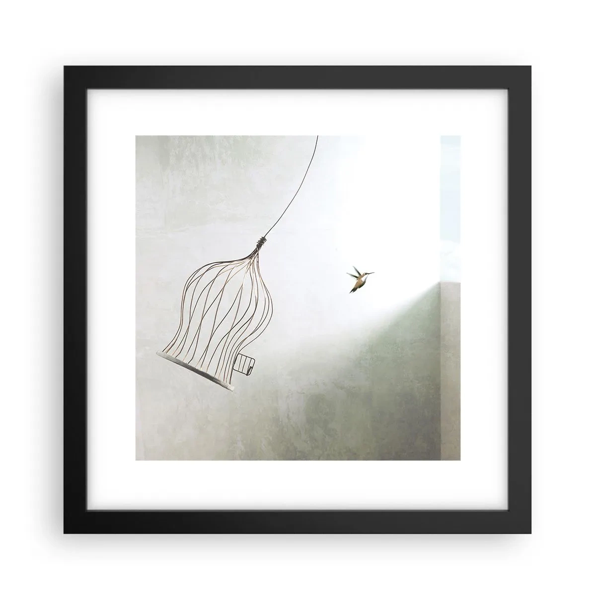 Poster in een zwarte lijst - In je element - 30x30 cm