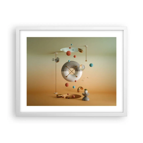 Poster in een witte lijst - Er kan van alles gebeuren - 50x40 cm