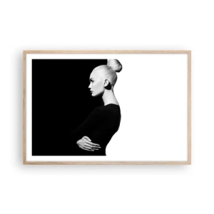 Een poster in een licht eiken lijst - Gewoon een vrouw - 91x61 cm
