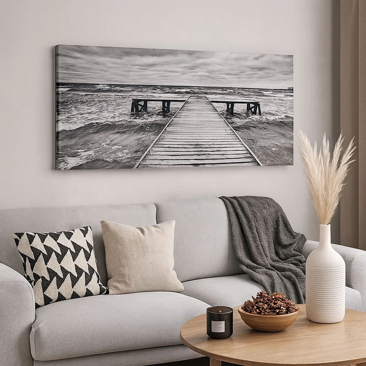 Schilderen op canvas - Ik wacht tot de wind wegjaagt... - 100x40 cm