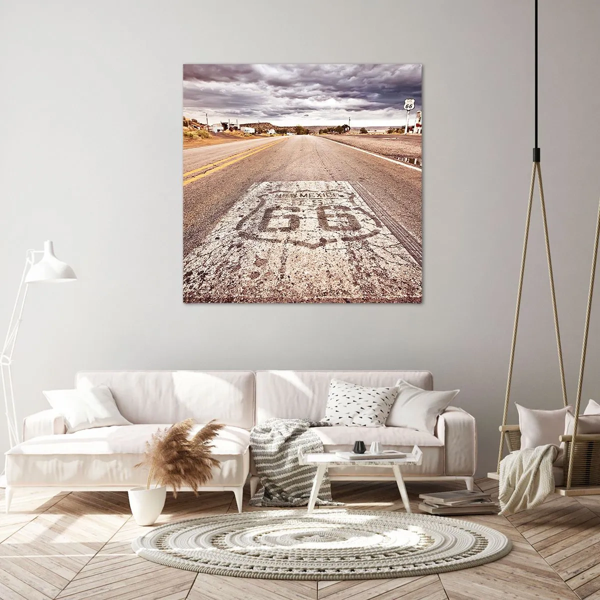 Schilderen op canvas - Mother Road - een Amerikaanse legende - 30x30 cm